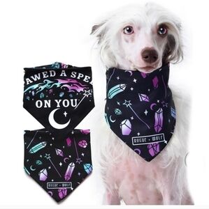 Rogue + Wolf Reversible Pet Bandana – “I Pawed A Spell On You” Crystal & Wand